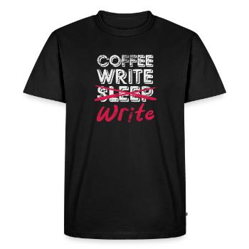Auteur Auteurs Écrivain Livre Cadeau - T-shirt Premium bio Homme - noir - Devant - Nico (187cm)