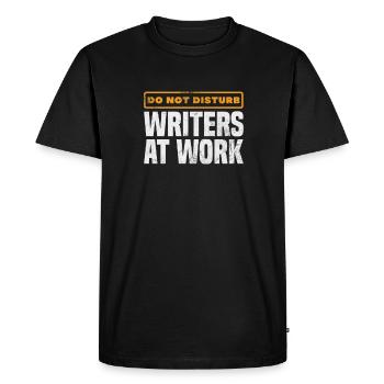 Auteur Auteurs Écrivain Livre Cadeau - T-shirt Premium bio Homme - noir - Devant - Nico (187cm)