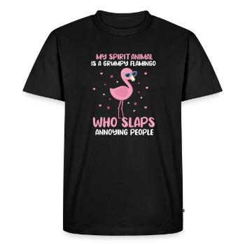 Flamingo Pink Bird Zoo Summer Holiday Gift - Men's Premium Organic T-Shirt - black - Front - Nico (187cm)