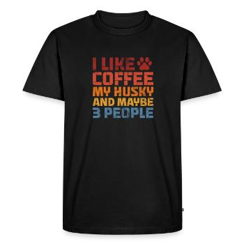 Husky - Men's Premium Organic T-Shirt - black - Front - Nico (187cm)