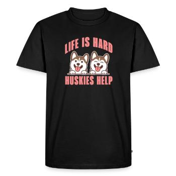Husky Dog Dogs Siberian Husky Gift - T-shirt Premium bio Homme - noir - Devant - Nico (187cm)