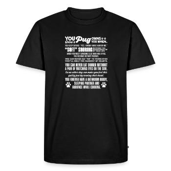 Carlin Chien Chien Ami Pet Pug Pug Pug Cadeau - T-shirt Premium bio Homme - noir - Devant - Nico (187cm)