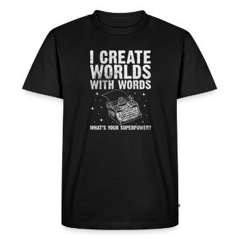 Auteur Auteurs Écrivain Livre Cadeau - T-shirt Premium bio Homme - noir - Devant - Nico (187cm)
