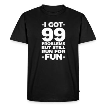 Run - Men's Premium Organic T-Shirt - black - Front - Nico (187cm)