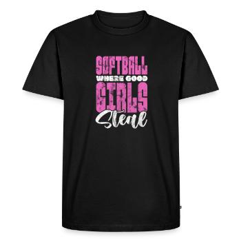 Softball - T-shirt Premium bio Homme - noir - Devant - Nico (187cm)