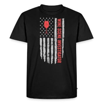 Wine Scene Investigator True Crime Lover - T-shirt Premium bio Homme - noir - Devant - Nico (187cm)