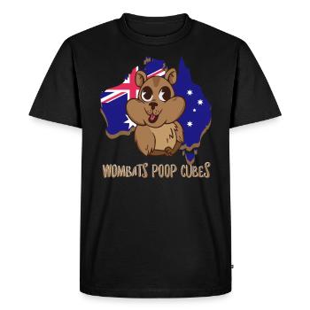 Wombats Poop Cubes pour un amoureux de Wombat - T-shirt Premium bio Homme - noir - Devant - Nico (187cm)
