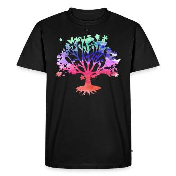 Arbre de vie,Arbre de vie,Peinture,Aquarelle - T-shirt Premium bio Homme - noir - Devant - Nico (187cm)