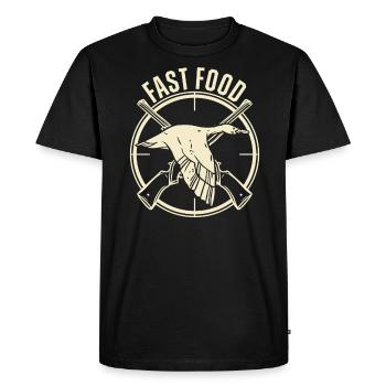 Chasse au canard d’eau Chasseur de restauration rapide - T-shirt Premium bio Homme - noir - Devant - Nico (187cm)