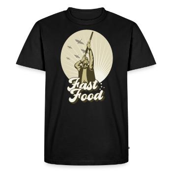 Chasse au canard d’eau Chasseur de restauration rapide - T-shirt Premium bio Homme - noir - Devant - Nico (187cm)
