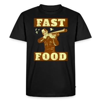 Chasse au canard d’eau Chasseur de restauration rapide - T-shirt Premium bio Homme - noir - Devant - Nico (187cm)