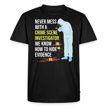 Forensic Technician Crime Scene Investigator Forensic Sentence - Men's Premium Organic T-Shirt - black - Front - Nico (187cm)