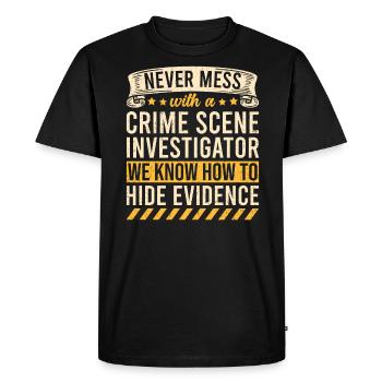 Forensic Technician Crime Scene Investigator Forensic Sentence - Men's Premium Organic T-Shirt - black - Front - Nico (187cm)