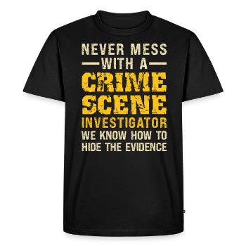 Forensic Technician Crime Scene Investigator Forensic Sentence - Men's Premium Organic T-Shirt - black - Front - Nico (187cm)
