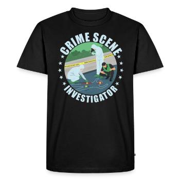 Technicien médico-légal enquêteur de scène de crime disant médico-légal - T-shirt Premium bio Homme - noir - Devant - Nico (187cm)