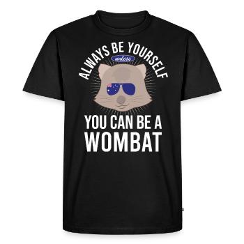Wombat australien drôle disant - T-shirt Premium bio Homme - noir - Devant - Nico (187cm)