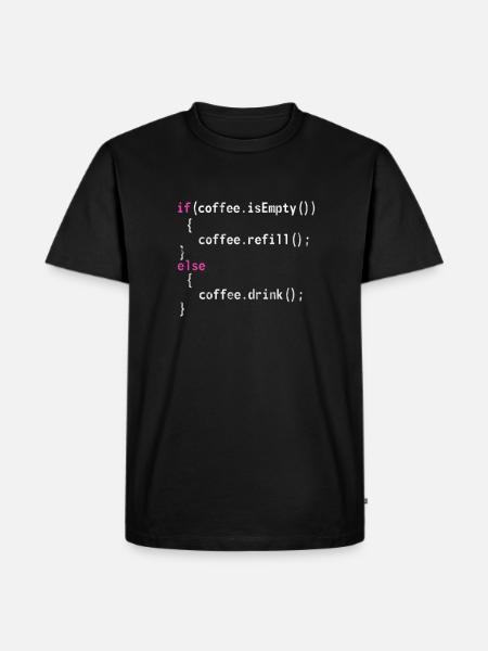 Kaffee - Männer Premium Bio T-Shirt - Schwarz