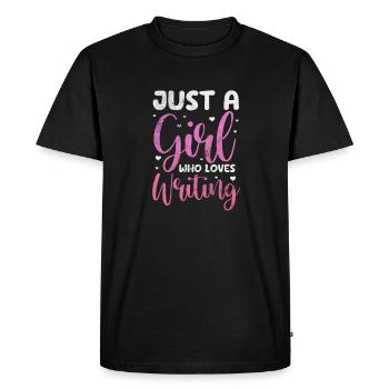 Auteur Auteurs Écrivain Livre Cadeau - T-shirt Premium bio Homme - noir - Devant - Nico (187cm)