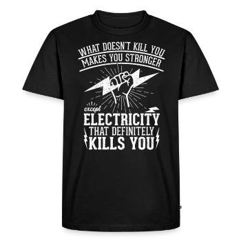 Réseau électrique électrique haute tension - T-shirt Premium bio Homme - noir - Devant - Nico (187cm)