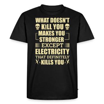 Réseau électrique électrique haute tension - T-shirt Premium bio Homme - noir - Devant - Nico (187cm)