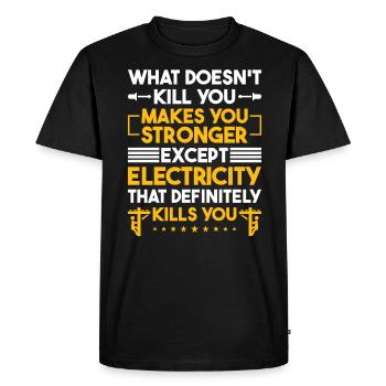 Réseau électrique électrique haute tension - T-shirt Premium bio Homme - noir - Devant - Nico (187cm)