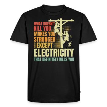 Réseau électrique électrique haute tension - T-shirt Premium bio Homme - noir - Devant - Nico (187cm)