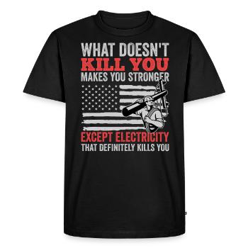 Réseau électrique électrique haute tension - T-shirt Premium bio Homme - noir - Devant - Nico (187cm)