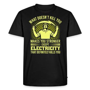 Réseau électrique électrique haute tension - T-shirt Premium bio Homme - noir - Devant - Nico (187cm)