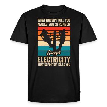 Réseau électrique électrique haute tension - T-shirt Premium bio Homme - noir - Devant - Nico (187cm)