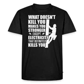 Réseau électrique électrique haute tension - T-shirt Premium bio Homme - noir - Devant - Nico (187cm)