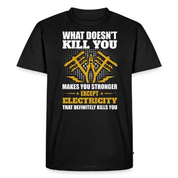 Réseau électrique électrique haute tension - T-shirt Premium bio Homme - noir - Devant - Nico (187cm)