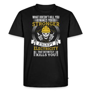 Réseau électrique électrique haute tension - T-shirt Premium bio Homme - noir - Devant - Nico (187cm)