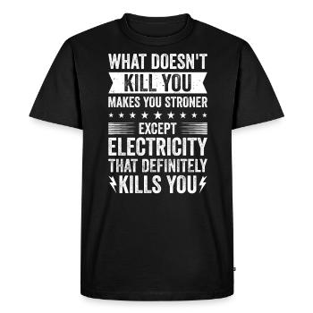 Réseau électrique électrique haute tension - T-shirt Premium bio Homme - noir - Devant - Nico (187cm)
