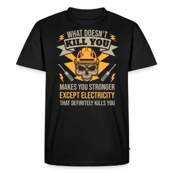 Réseau électrique électrique haute tension - T-shirt Premium bio Homme - noir - Devant - Nico (187cm)