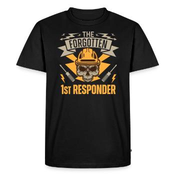 Réseau électrique électrique haute tension - T-shirt Premium bio Homme - noir - Devant - Nico (187cm)