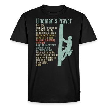 Réseau électrique électrique haute tension - T-shirt Premium bio Homme - noir - Devant - Nico (187cm)