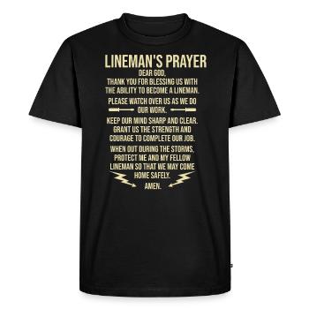 Réseau électrique électrique haute tension - T-shirt Premium bio Homme - noir - Devant - Nico (187cm)
