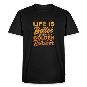 Golden Retrievers - Men's Premium Organic T-Shirt - black - Front - Nico (187cm)