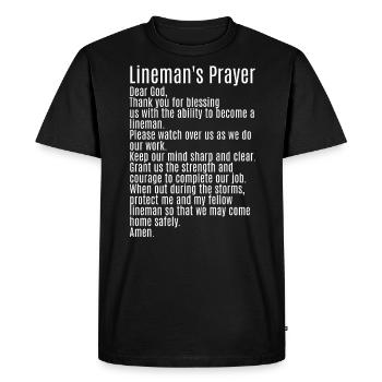 Réseau électrique électrique haute tension - T-shirt Premium bio Homme - noir - Devant - Nico (187cm)