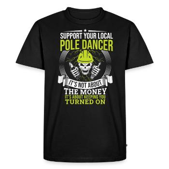 Réseau électrique électrique haute tension - T-shirt Premium bio Homme - noir - Devant - Nico (187cm)