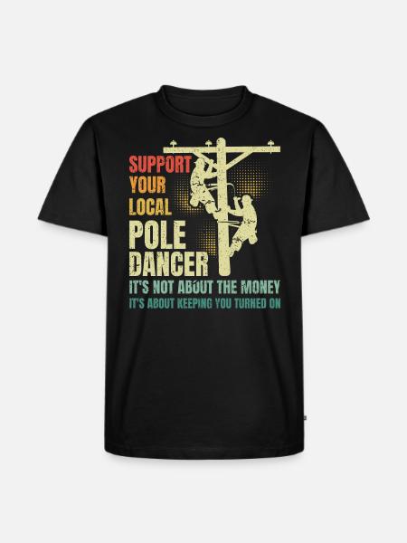 Hochspannungselektriker Stromnetz - Männer Premium Bio T-Shirt - Schwarz