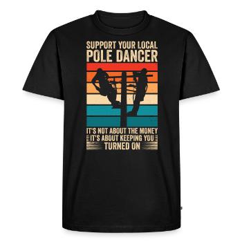 Réseau électrique électrique haute tension - T-shirt Premium bio Homme - noir - Devant - Nico (187cm)
