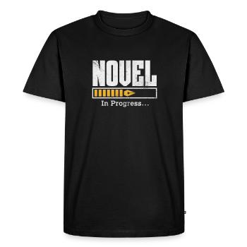 Auteur Auteurs Écrivain Livre Cadeau - T-shirt Premium bio Homme - noir - Devant - Nico (187cm)