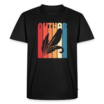 Auteur Auteurs Écrivain Livre Cadeau - T-shirt Premium bio Homme - noir - Devant - Nico (187cm)