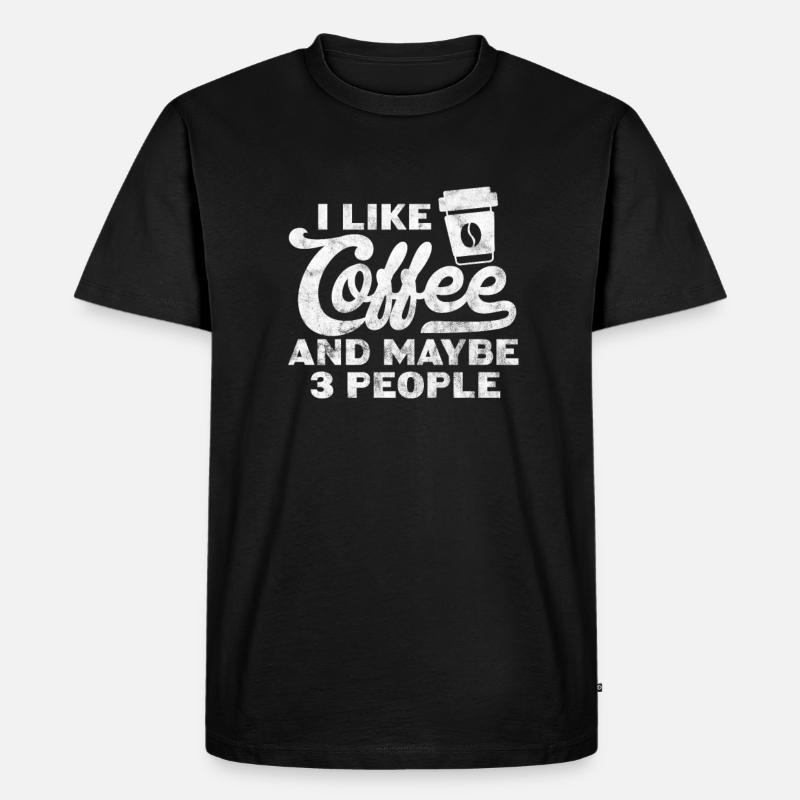 Kaffee - Männer Premium Bio T-Shirt - Schwarz