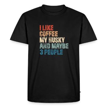 Coffee Husky Caffeine Espresso Barista Gift - Men's Premium Organic T-Shirt - black - Front - Nico (187cm)