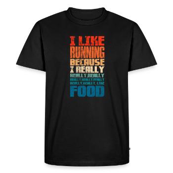 Running Runner Jogging Jogging Runner Cadeau - T-shirt Premium bio Homme - noir - Devant - Nico (187cm)