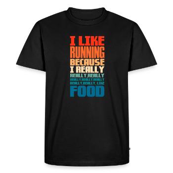 Run - Men's Premium Organic T-Shirt - black - Front - Nico (187cm)