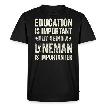 Drôle d’électricien haute tension disant électricité - T-shirt Premium bio Homme - noir - Devant - Nico (187cm)