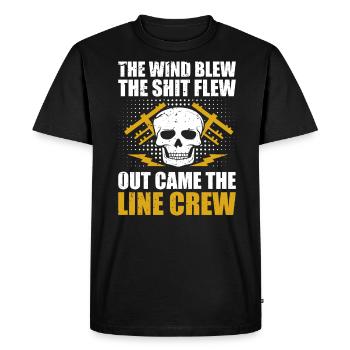 Drôle d’électricien haute tension disant électricité - T-shirt Premium bio Homme - noir - Devant - Nico (187cm)